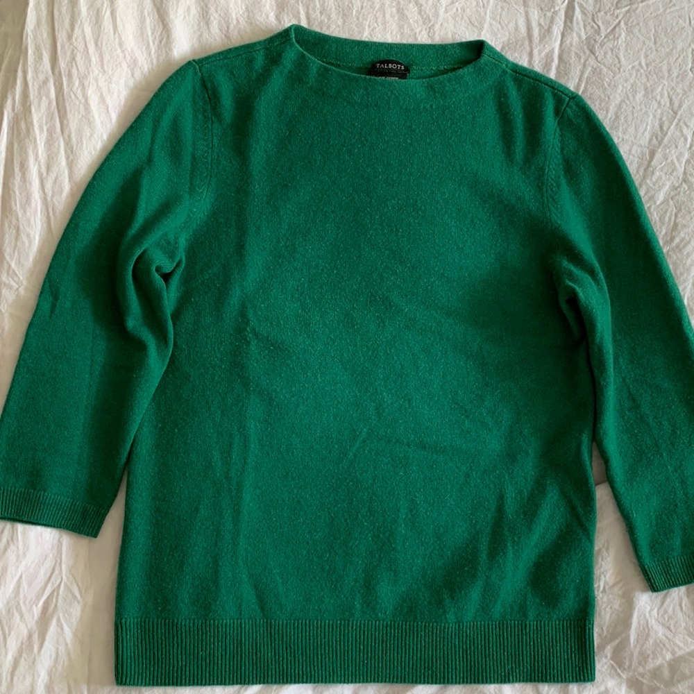 Talbots green cashmere sweater size med